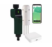 Royal Gardineer Valve d'arrosage connectée avec thermomètre-hygromètre de sol et passerelle wifi