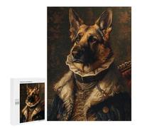 Royal German Shepherd Portrait Puzzle 1000 Pièces Educa Jouet en Bois Cadeau Unique Décoration Intérieure Jeu Éducatif Challenge Toy Adultes Et Enfants À Partir De 14 Ans 500 PCS