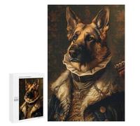 Royal German Shepherd Portrait Puzzle 1000 Pièces Educa Jouet en Bois Cadeau Unique Décoration Intérieure Jeu Éducatif Challenge Toy Adultes Et Enfants À Partir De 14 Ans 1000 PCS