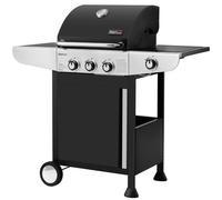 Royal Gourmet Barbecue Gaz à 3 Brûleurs avec Brûleur Latéral, Gril à Gaz sur Chariot de Puissance 11,5 KW avec 2 Grille en Fonte et 2 Tables d’Appoint, Adapté pour Jardin et Extérieure, Argent