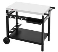 Royal Gourmet Chariot de Barbecue, Desserte pour Plancha avec Dessus de Travail 85 x 50 cm - Capacité de Charge de 83 kg, Crochets Amovibles, Rangement Bouteilles, pour Intérieure et Extérieure