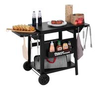 Royal Gourmet Desserte de Jardin avec Tables latérales Pliables, Noir