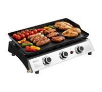 Royal Gourmet Plancha à Gaz 3 Brûleurs Portable, Noir | Surface de Cuisson 62,0 x 35,5 cm, Pieds de table réglables , Peut être utilisé avec une table, pour Jardin et l' Extérieur