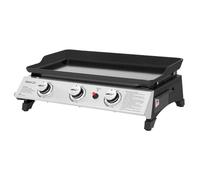 Royal Gourmet Plancha Gaz 3 Brûleurs 7,5 KW, Barbecue gaz, Noir | BBQ Grill avec plaque en acier émaillé, surface de cuisson 62,5 x 36,5 cm, barbecue portable pour le camping et l'extérieur