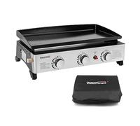 Royal Gourmet Plancha Gaz en Acier Émaillé, 3 Brûleurs Puissance 7.5kW, Surface Cuisson 62,0 x 35,5 cm, Portable pour Le Camping et l' Extérieur, Noir