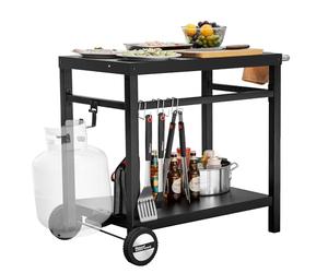 Royal Gourmet Table de Salle à Manger Mobile à Double étagère, Table de Travail Commerciale multifonctionnelle en Acier PC3401B