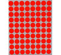 Royal Green 13mm Rouge Fluo Étiquettes Autocollantes Cercles Rondes Petit Point De 1.3 Cm De Diamètre Gommettes Auto-Adhésives Pour Le Bureau, Ecole, Calendriers, Codage Couleur Paquet De 400