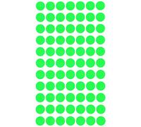 Royal Green 15mm Vert Neon Étiquettes Autocollantes Cercles Rondes Point De 1.5 Cm De Diamètre Gommettes Auto-Adhésives Pour Le Bureau, Ecole, Calendriers, Codage Couleur 5 Feuilles Paquet De 385