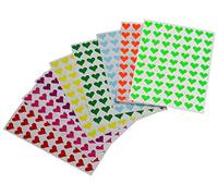 Royal Green Gommettes Étiquettes Autocollantes En Forme De Cœur Combinaison 8 Couleurs Idéal Pour Les Anniversaires, Les Mariages 8 Feuilles 1,3cm (13mm) Paquet De 560