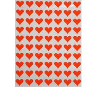Royal Green Gommettes Étiquettes Autocollantes En Forme De Cœur Rouge Fluo Idéal Pour Les Anniversaires, Les Mariages 15 Feuilles 1,3cm (13mm) Paquet De 1050