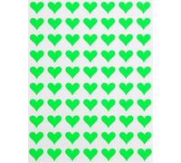 Royal Green Gommettes Étiquettes Autocollantes En Forme De Cœur Vert Fluorescent Idéal Pour Les Anniversaires, Les Mariages 5 Feuilles Environ 1,3cm (13mm) Paquet De 350