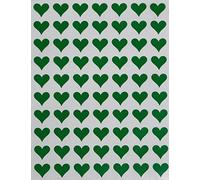 Royal Green Gommettes Étiquettes Autocollantes En Forme De Cœur Vert Idéal Pour Les Anniversaires, Les Mariages 15 Feuilles 1,3cm (13mm) Paquet De 1050