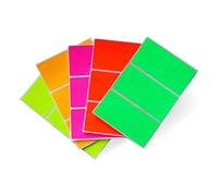 Royal Green Gommettes Étiquettes Autocollantes Rectangulaires 5 Couleurs Néon Assorties Environ 10cm x 5cm (102mm x 51mm) Paquet de 30