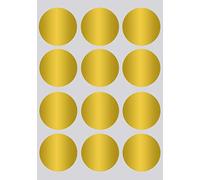 Royal Green Gommettes Étiquettes Autocollantes Rondes - Or - Environ 4cm (38mm) - 50 Feuilles - Paquet de 600