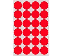 Royal Green Gommettes Étiquettes Autocollantes Rondes Rouge Fluo 2.5 cm (25 mm) Paquet de 360