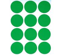Royal Green Gommettes Étiquettes Autocollantes Rondes - Vert - Environ 4cm (38mm) - 5 Feuilles - Paquet de 60
