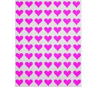 Royal Green Lot de 1050 autocollants permanents en forme de cœur rose fluo de 13 mm pour sacs à friandises, sceaux cadeaux, cartes et travaux manuels - Faciles à décoller et à coller