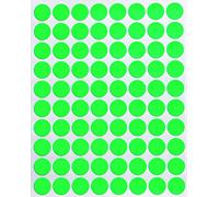 Royal Green Lot de 4000 petits autocollants d'étiquettes de couleur 13 mm Vert fluo - Étiquettes à pois