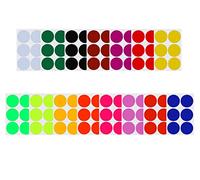 Royal Green Lots de 48 autocollants ronds de 50 mm - Couleurs assorties : rouge, bleu, vert, jaune, violet, orange, marron et rose - Facile à décoller 90-pack 15 couleurs combinées - 90.