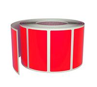 Royal Green Rouleau d'Étiquettes Rectangulaire Couleur Autocollant - 40mm x 19mm-Rouge Fluo