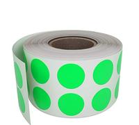 Royal Green Rouleaux D’Étiquettes Autocollantes Rondes Vert Fluo 1.3 cm (13mm) 1 Rouleau Paquet De 1080 Stickers