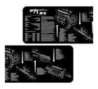 Royal Hunter® Tapis de nettoyage d'armes - Support d'armes antidérapant et oléophobe pour le nettoyage des armes - Tapis d'armes avec description du modèle des pièces (AR 15)