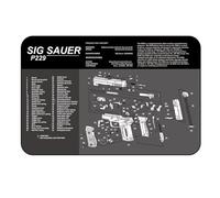 Royal Hunter Tapis de nettoyage pour armes - Base antidérapante et oléophobe pour le nettoyage des armes - Tapis pour armes avec description du modèle de pièces individuelles (SIG Sauer P229)