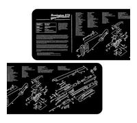 Royal Hunter® Tapis de nettoyage pour armes - Support antidérapant et oléophobe pour le nettoyage des armes - Tapis d'armes avec description du modèle des pièces (Remington 870)