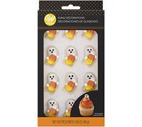 Royal Icing Decorations 12/Pkg-Ghost With Candy Corn