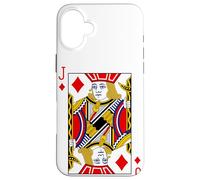 Royal Jack of Diamonds Playing Cards Illustration Graphic Coque pour iPhone 16 Plus