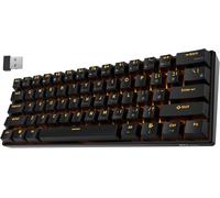 Royal Kludge Rk61 Câblé/Sans Fil Bluetooth 3.0 Multi-Device Led Backlit Mécanique Gaming/Office Clavier For Ios, Android, Windows And Mac With Rechargeable Lithium Batterie, Bleu Switch (Black)