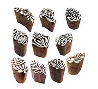 Royal Kraft Argile Bois Imprimer Arty Crafty Petit Floral Forme Bloc Timbres (Set de 10)