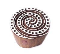 Royal Kraft Asiatique Impression Blocs Rond Spirale Designs Bois Timbres - DIY Henné Tissu Textile Papier Argile Poterie Bloc Impression Timbre
