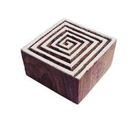 Royal Kraft Créatif Carré Spirale Motif Bois Impression Tampon - DIY Henné Tissu Textile Papier Argile Poterie Bloc Impression Timbre