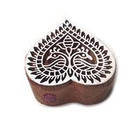 Royal Kraft Décoratif Floral Cœur Motif Bloc Impression Bois Timbre - DIY Henné Tissu Textile Papier Argile Poterie Bloc Impression Timbre