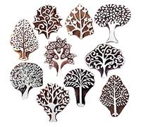 Royal kraft En bois Timbres pour Bloc Impression sur Sari Frontière, Textile, Argile, Poterie, Tatouage (Set de 10) MXtag0007