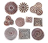 Royal kraft En bois Timbres pour Bloc Impression sur Sari Frontière, Textile, Argile, Poterie, Tatouage (Set de 10) MXtag0008