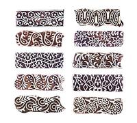 Royal Kraft Frontière Timbre d'impression en bois (Set de 10) - DIY Henné tissu textile papier argile poterie bloc blocs Htag2177