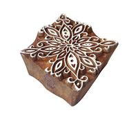 Royal Kraft Indien Carré Fleur Pattern Bois Impression Tampon - DIY Henné Tissu Textile Papier Argile Poterie Bloc Impression Timbre