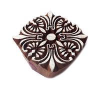 Royal Kraft Ornée Carré Fleur Pattern Bois Bloc Textile Timbre - DIY Henné Tissu Textile Papier Argile Poterie Bloc Impression Timbre