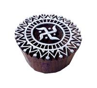 Royal Kraft Traditionnel Impression Timbres Rond Svastika Pattern Bois Blocs