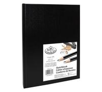 Royal & Langnickel Carnet de croquis noir A4 à cartouche, papier à dessin, carnet, carnet de croquis relié, 110 g/m², 220 pages (21,6 cm x 27,9 cm)