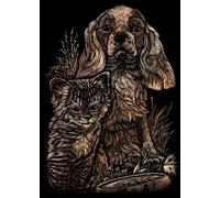Royal & Langnickel Carte à gratter Chiot & Chaton cuivrés - Engraving Art