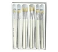 Royal & Langnickel - Lot de 30 pinceaux à Poils Ronds et Plats en Polyester Blancs en 6 Tailles avec boîte en Plastique pour différentes Techniques de Dessin et de Peinture