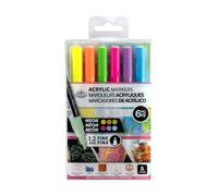 Royal & Langnickel Lot de 6 marqueurs de peinture acrylique 1,2 mm Couleurs fluo