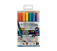 Royal & Langnickel Lot de 6 marqueurs ultra fins pour peinture acrylique Couleurs arc-en-ciel 0,7 mm