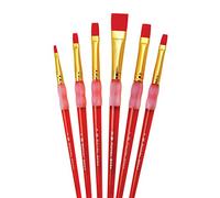 Royal & Langnickel Lot de 6 pinceaux Plats pour Enfants avec Poils Plats et Caoutchouc Doux au Toucher pour Les Teintes et Les Grandes Surfaces