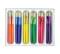 Royal & Langnickel Taklon Set de 24 pinceaux Ronds et Plats colorés avec Poils de Polyester Blancs en 4 Tailles avec boîte en Plastique pour Les Premiers essais de Peinture et de Dessin