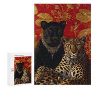 Royal Leopard Portrait Art Print Puzzle 1000 Pièces Educa Jouet en Bois Cadeau Unique Décoration Intérieure Jeu Éducatif Challenge Toy Adultes Et Enfants À Partir De 14 Ans 300 PCS