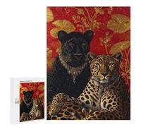 Royal Leopard Portrait Art Print Puzzle 1000 Pièces Educa Jouet en Bois Cadeau Unique Décoration Intérieure Jeu Éducatif Challenge Toy Adultes Et Enfants À Partir De 14 Ans 500 PCS